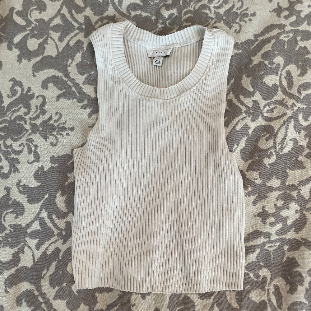Topshop White Tank Top